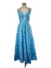 Lusana Paisley Blue Cocktail Dress Size M - photo 1