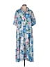 Prettygarden 100% Polyester Print Blue Casual Dress Size L - photo 1
