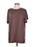 Unbranded Solid Brown Short Sleeve T-Shirt Size L - photo 1