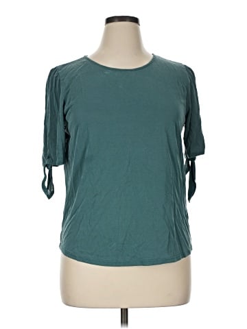 Green Envelope Short Sleeve Top (view 1)