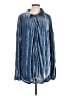 Free People Blue Long Sleeve Button-Down Shirt Size L - photo 1