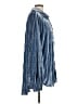 Free People Blue Long Sleeve Button-Down Shirt Size L - photo 4