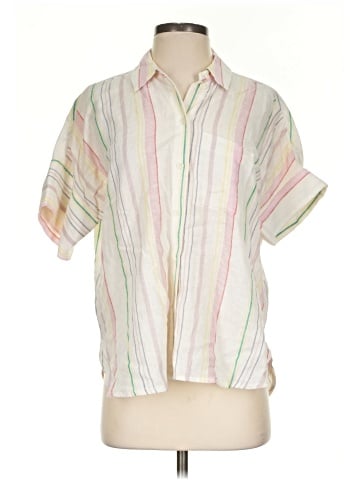 Madewell Linen-Blend Daily Shirt in Rainbow Stripe (view 1)
