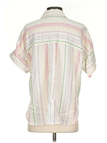 Madewell Linen-Blend Daily Shirt in Rainbow Stripe (view 2)