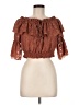 H&M Brown Short Sleeve Blouse Size 8 - photo 1