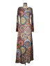 Unbranded 100% Polyester Paisley Brown Casual Dress Size M - photo 1