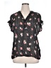 Cato Black Short Sleeve Blouse Size XL - photo 1