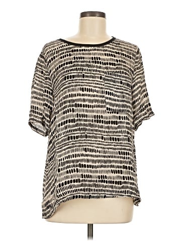 Vince. Short Sleeve Silk Top (view 1)