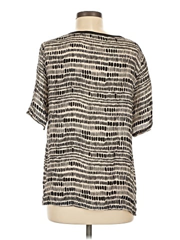 Vince. Short Sleeve Silk Top (view 2)