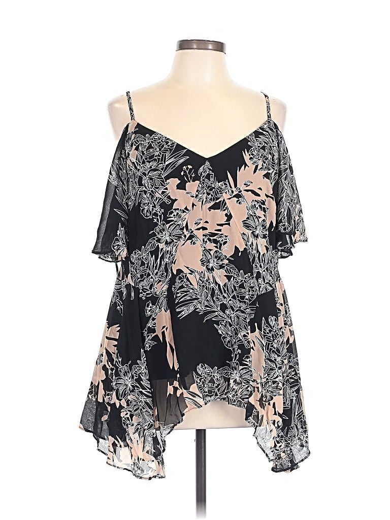 City Chic Sleeveless Blouse In Black