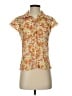 Odille Floral Orange Short Sleeve Blouse Size 4 - photo 1
