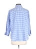 Chaps Checkered-gingham Blue 3/4 Sleeve Button-Down Shirt Size 1X - photo 2