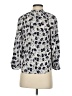 Rebecca Taylor Animal Print Silver 3/4 Sleeve Silk Top Size 4 - photo 2