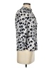 Rebecca Taylor Animal Print Silver 3/4 Sleeve Silk Top Size 4 - photo 4