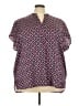 Lane Bryant 100% Polyester Polka Dots Pink Short Sleeve Blouse Size 22 - 24 Plus - photo 1