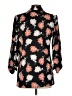 Calvin Klein 100% Polyester Floral Black Blazer Size 4 - photo 2