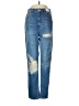 Topshop 100% Cotton Graphic Blue Jeans Size 28 waist - photo 1