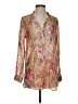THML Floral Tan Gold Long Sleeve Blouse Size S - photo 1