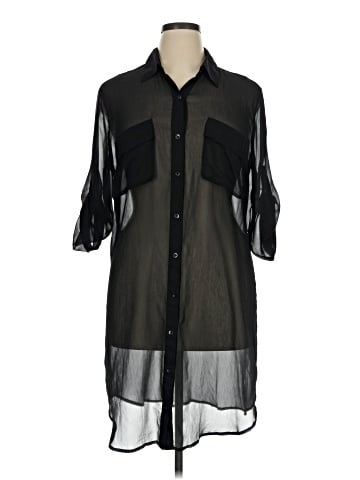 New York & Company 3/4 Sleeve Button-Down Shirt (view 1)