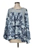 En Creme 100% Rayon Blue Long Sleeve Blouse Size M - photo 1