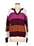 St. John's Bay Color Block Burgundy Pullover Sweater Size M - photo 1