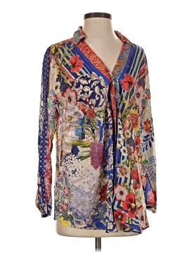 Johnny Was Long Sleeve Silk Top