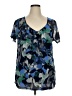 212 Collection 100% Nylon Blue Short Sleeve Blouse Size 1X - photo 1