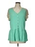 Matilda Jane Green Short Sleeve Blouse Size L - photo 1