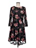 ECI 100% Polyester Floral Black Casual Dress Size 8 - photo 1