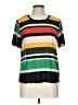 Nine West Stripes Green Short Sleeve T-Shirt Size L - photo 1