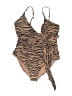Aerie Animal Print Brown One Piece Swimsuit Size XL - photo 1