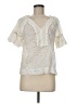 Democracy 100% Cotton Ivory Short Sleeve Blouse Size M - photo 1