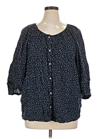 LC Lauren Conrad 3/4 Sleeve Button-Down Shirt (view 1)