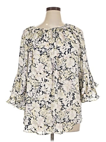 Chaps 3/4 Sleeve Blouse (view 1)
