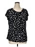 Worthington Polka Dots Black Short Sleeve Blouse Size 1X - photo 1