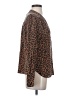 Amour Vert 100% Silk Animal Print Brown Long Sleeve Silk Top Size S - photo 4