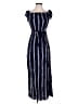 Express 100% Rayon Stripes Blue Casual Dress Size S - photo 1