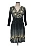 Chico's Graphic Black Casual Dress Size Med (1) - photo 1