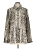 NANETTE Nanette Lepore 100% Polyester Animal Print Silver Long Sleeve Blouse Size L - photo 1