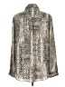 NANETTE Nanette Lepore 100% Polyester Animal Print Silver Long Sleeve Blouse Size L - photo 2