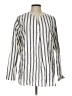 Lands' End 100% Cotton Stripes Ivory Long Sleeve Blouse Size L - photo 1