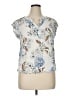 Daniel Rainn 100% Rayon Floral Ivory Short Sleeve Blouse Size XL - photo 1