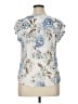 Daniel Rainn 100% Rayon Floral Ivory Short Sleeve Blouse Size XL - photo 2