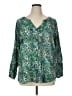 Soft Surroundings 100% Rayon Green Long Sleeve Blouse Size 1X - photo 1