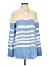 Equipment 100% Silk Color Block Blue Long Sleeve Silk Top Size S - photo 1