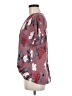 West Kei 100% Polyester Floral Burgundy Short Sleeve Blouse Size M - photo 5
