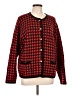Liz Baker 100% Acrylic Houndstooth Red Jacket Size L - photo 1