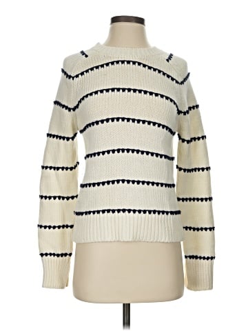 Madewell Textured Cotton Crewneck Sweater in Stripe (view 1)