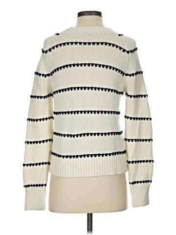 Madewell Textured Cotton Crewneck Sweater in Stripe (view 2)