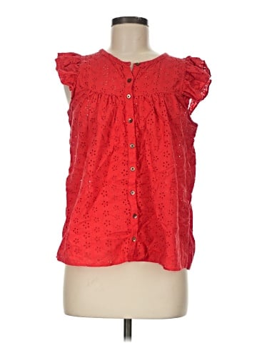 Madewell Ruffle-Sleeve Bib Top (view 1)
